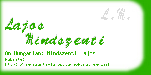 lajos mindszenti business card